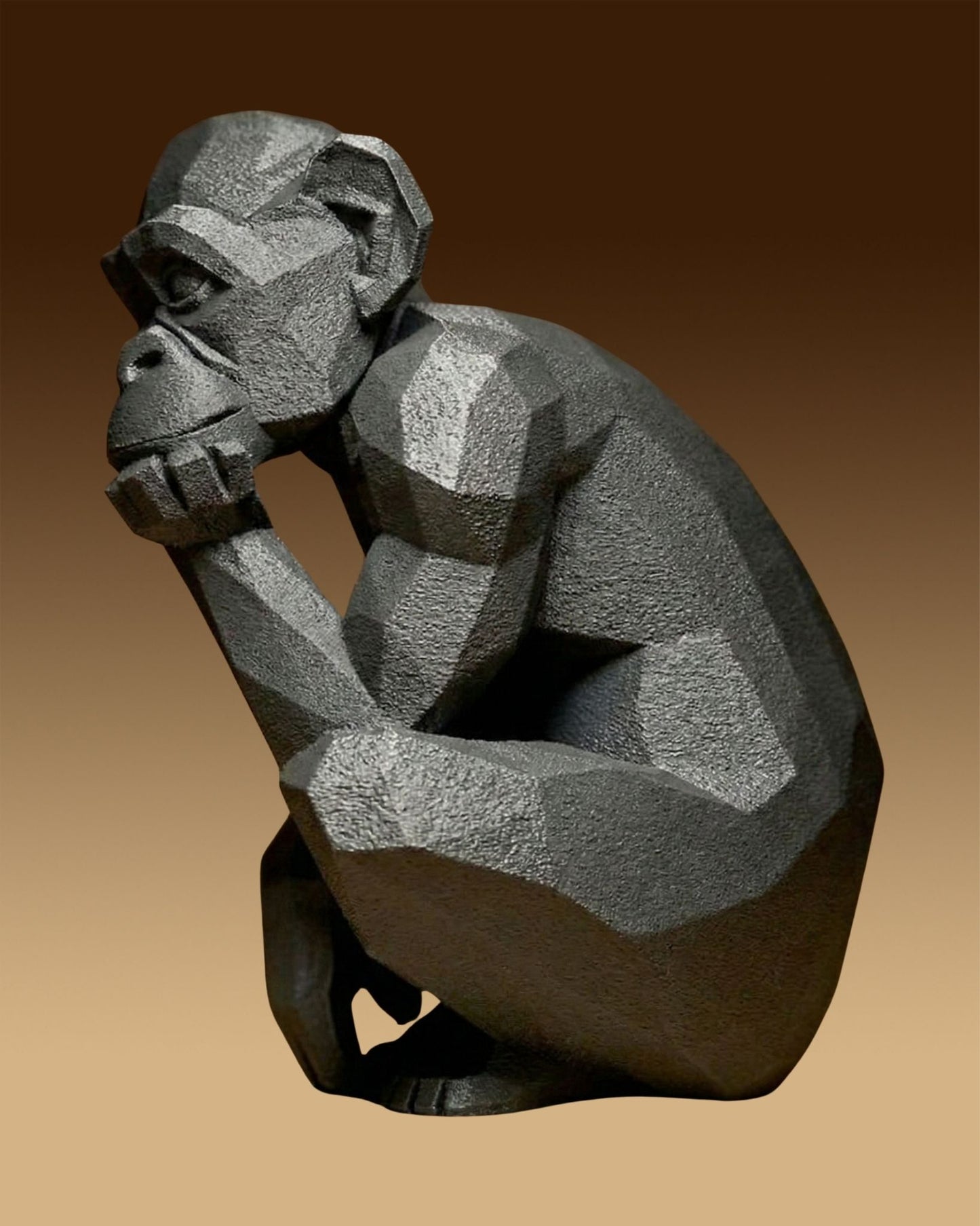 פסל - שימפנזה חושב - פרפקט תלת - מימד