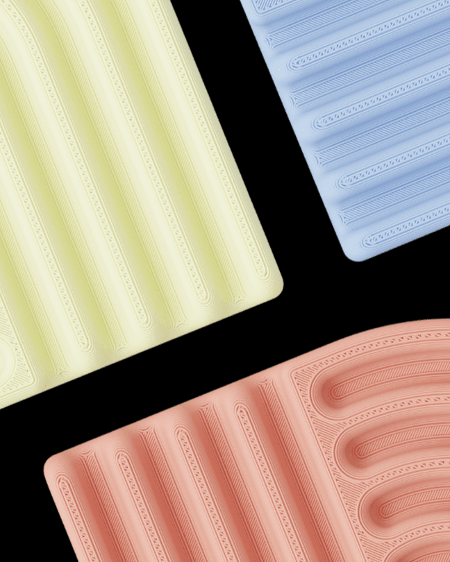 סט 3 תחתיות לכוסות - שבילי צבע - פרפקט תלת - מימד