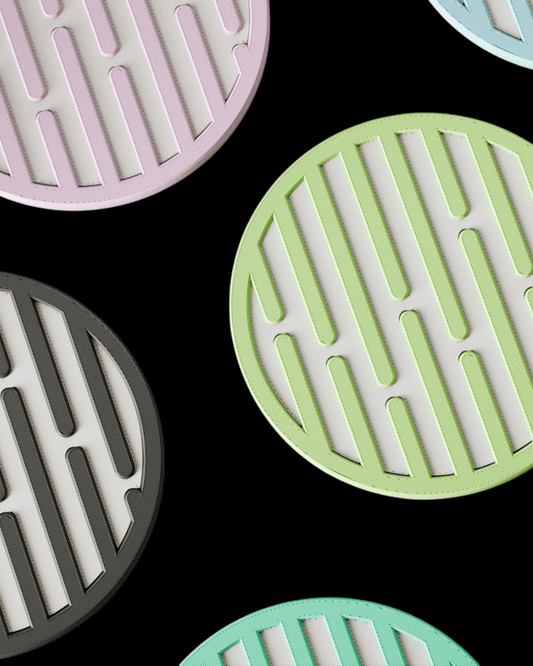 סט 3 תחתיות לכוסות - פסי זרימה - פרפקט תלת - מימד