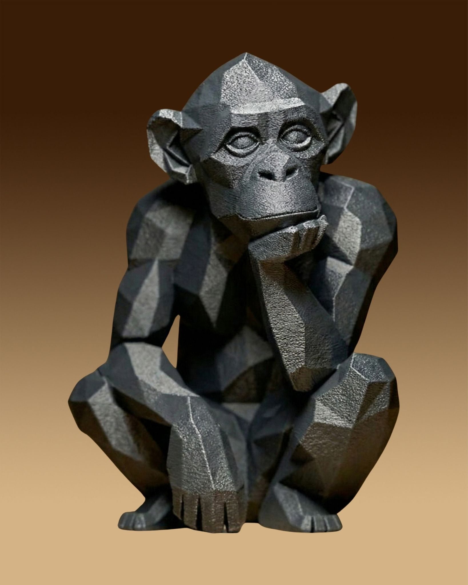 פסל - שימפנזה חושב - פרפקט תלת - מימד