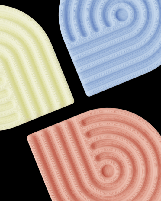 סט 3 תחתיות לכוסות - שבילי צבע - פרפקט תלת - מימד