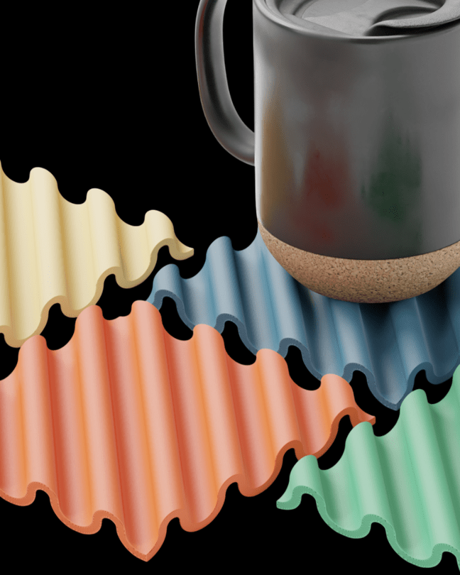 סט 4 תחתיות לכוסות - גליי ריקוד - פרפקט תלת - מימד