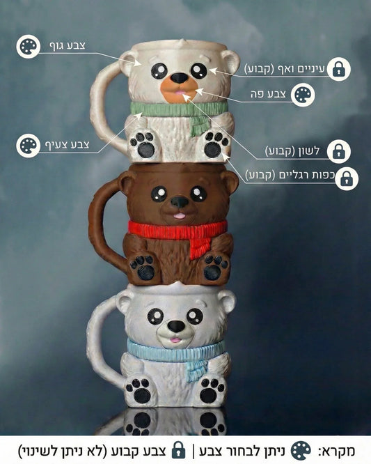 מעמד לגלידות B&J - דובון - פרפקט תלת-מימד