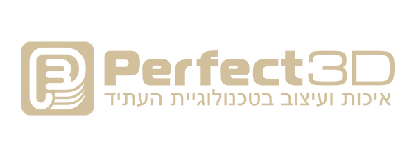 לוגו מלבני של פרפקט תלת-מימד על רקע שקוף