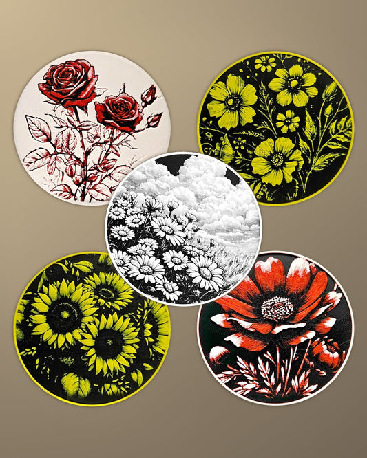 תחתיות לכוסות - פרחים - פרפקט תלת - מימד