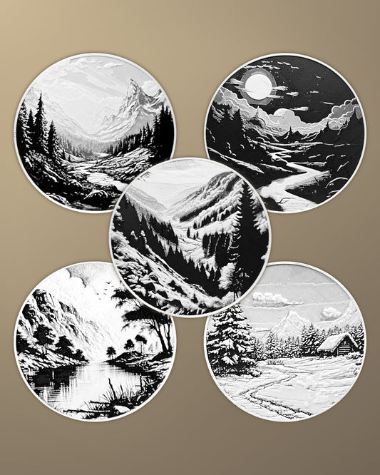 תחתיות לכוסות YANDALF - נוף - פרפקט תלת - מימד