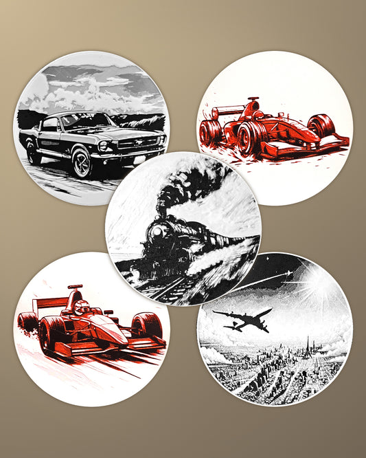 תחתיות לכוסות - כלי תחבורה - פרפקט תלת - מימד